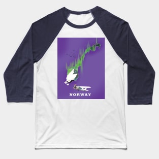 Norway Travel Map Baseball T-Shirt